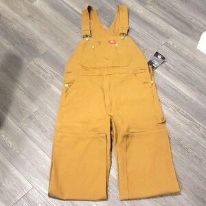 Dickies Brown Jumpsuit with Adjustable Straps and Relaxed Fit